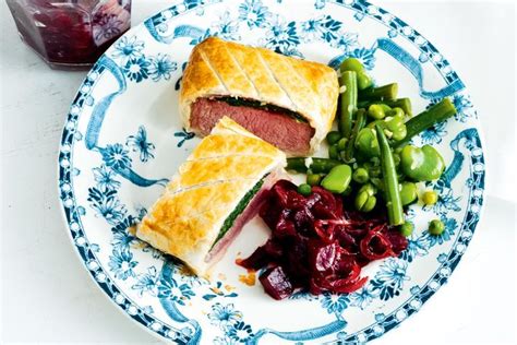 Lamb Wellingtons with beetroot & onion relish