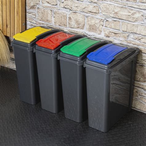 Recycle It 25L Slimline Bin & Lid Graphite/Gen. Green - 12412 - What ...