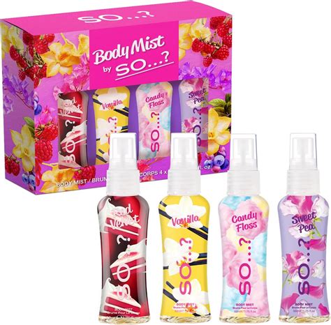 By So…? Womens Mini Body Mist Gift Set, with Red Velvet, Vanilla, Candy ...