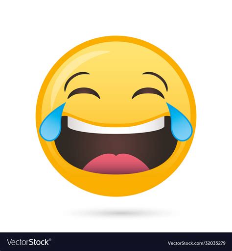 Happy emoji face funny character Royalty Free Vector Image