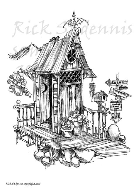 Outhouse Sketch at PaintingValley.com | Explore collection of Outhouse ...