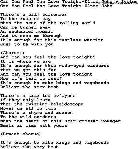 Can You Feel The Love Tonight Lyrics | gnewsinfo.com