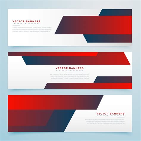 red abstract business banners vector template set - Download Free ...