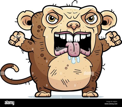 A cartoon illustration of an ugly monkey looking angry Stock Vector ...