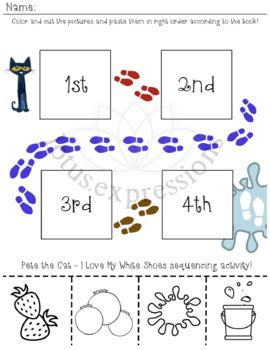 Pete the Cat - I Love My White Shoes - sequencing, colors, memory ...