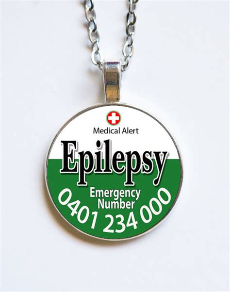 Medic Alert Epilepsy Medical Alert Necklace With Emergency - Etsy