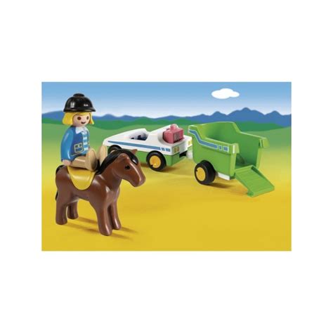 PLAYMOBIL 1.2.3.Car with horse trailer @ toysplanet.ee