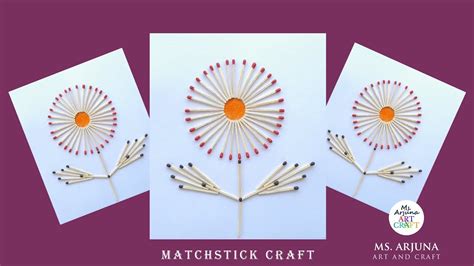 How to make Flower with Matchsticks | Easy Matchstick Art and Craft ...