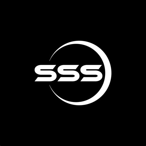 SSS letter logo design with black background in illustrator. Vector ...