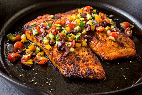 Pan Seared Salmon with Mediterranean Salsa Fresca