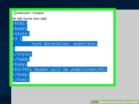 How to Underline Text in HTML (with Pictures) - wikiHow