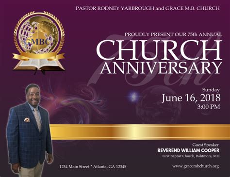 Church Anniversary Invitation Cards