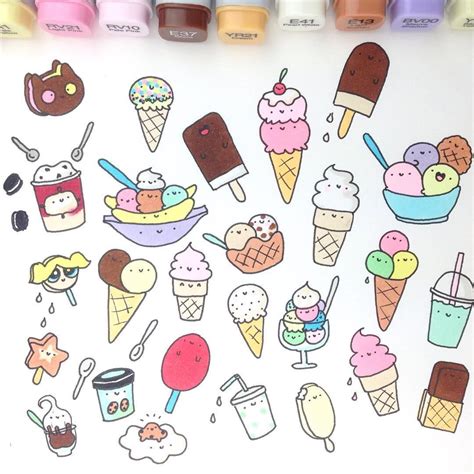 Dessert Doodle Art Food Drawing