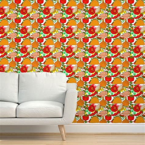 Taco Tuesday Wallpaper | Wallpaper, Spoonflower wallpaper, Custom wallpaper