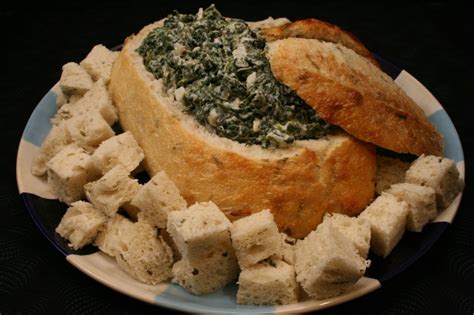 Spinach Dip in Rye Bread Bowl - Eclectic Entertaining