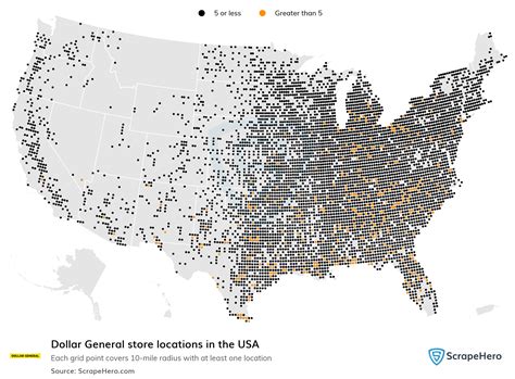 List of all Dollar General store locations in the USA - ScrapeHero Data ...