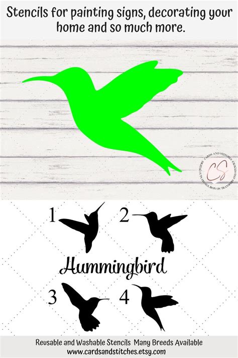 "These Hummingbird Stencils are perfect for making signs for your home ...