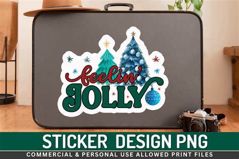 Feelin Jolly Stickers Design Graphic by Regulrcrative · Creative Fabrica