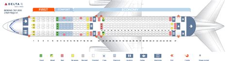 Seat map Boeing 767-300 Delta Airlines. Best seats in plane