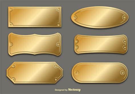 Vector Golden Name Plates - Download Free Vector Art, Stock Graphics ...