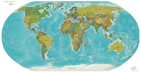 Large detailed political and relief map of the World. World political ...