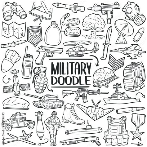 Military Army Soldier. War Vehicles and Weapons Marine. Traditional ...