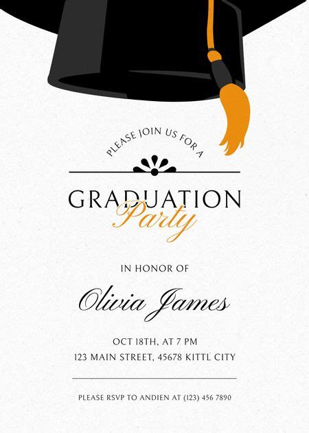 Elegant Graduation Invitation Card Design Template — Customize it in Kittl