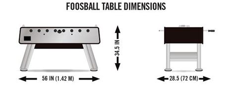 Official Regulation Full-Size 56" Foosball Table Dimensions