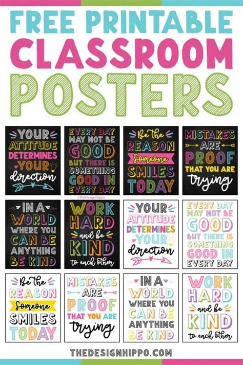 Free Printable Classroom Posters with Motivational Quotes