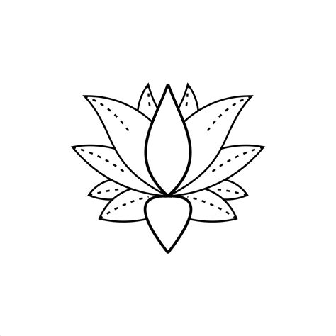 simple outline black lotus flower logo design idea 6018604 Vector Art ...