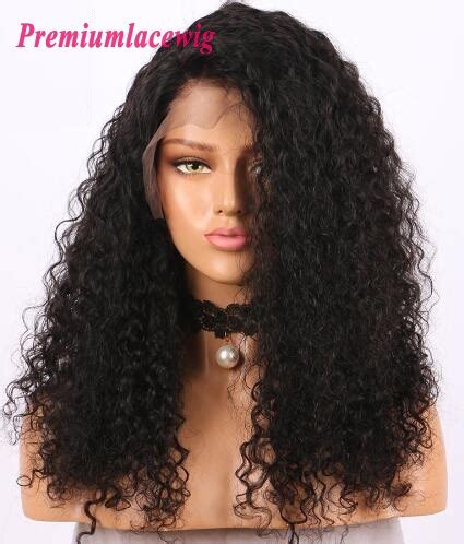 20 inch Peruvian Kinky Curly Human Hair 360 Lace Wig in 180% Density