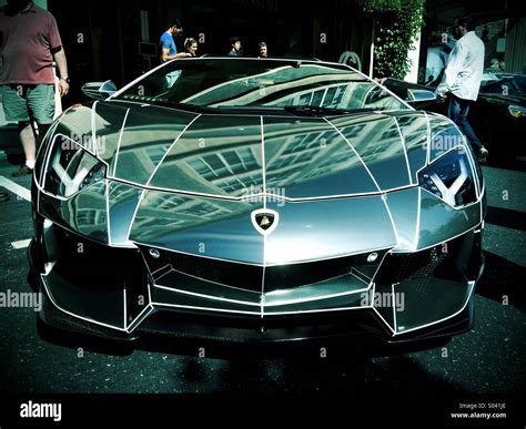 Custom Chrome Tron Lamborghini Aventador Stock Photo: 309875734 - Alamy