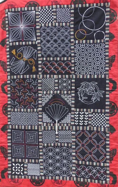 Sashiko quilt sampler | Japanese embroidery, Sashiko, Japanese quilt ...