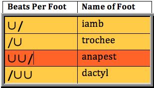 Types Of Metrical Foot Iambic