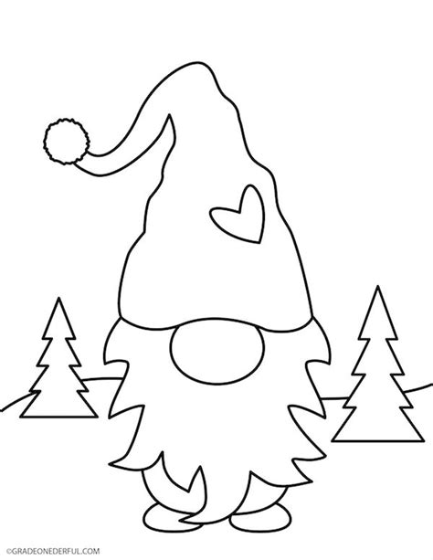 Free Gnome Clip Art and Coloring Page