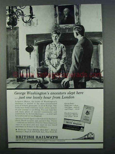 1962 British Railways Ad - George Washington Ancestors