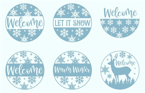 Snow Flurries Round sign bundle 17723464 Vector Art at Vecteezy