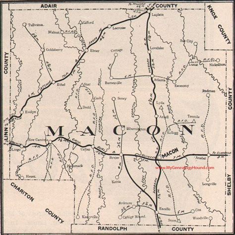 Macon County, Missouri 1904 Map | Macon county, Macon, Bevier