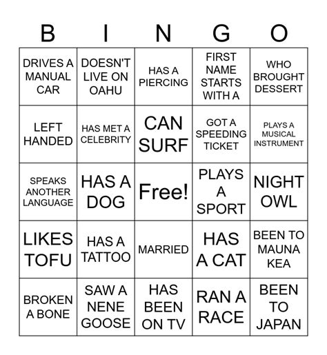 Family Reunion Bingo Card