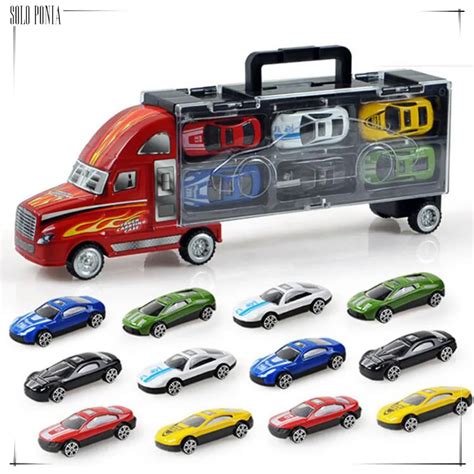 1:30 Diecast Alloy car model toy metal material car big truck container ...