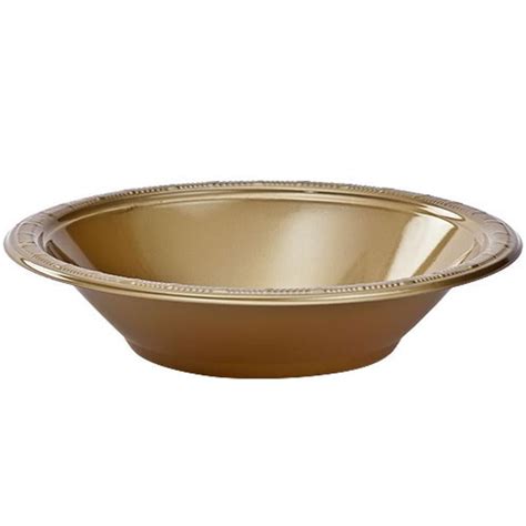 Exquisite Gold Disposable Plastic Bowls - 50 Ct. Bulk Pack Gold Party ...