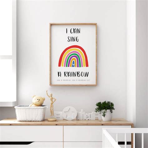 'I Can Sing A Rainbow' Nursery Rhyme Print By Pig and Bear Emporium