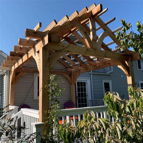 Timber Pitched Roof Pergola - Image to u