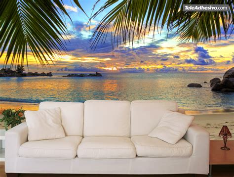 Wall mural Sunset beach | MuralDecal.com