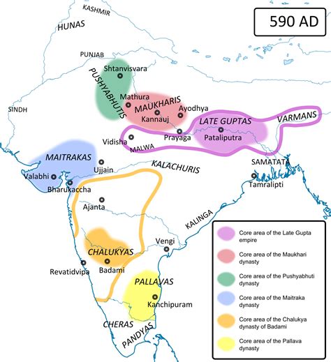 Ancient India in 590 CE (Illustration) - World History Encyclopedia