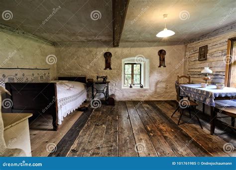 Interior of the Old Village House Stock Image - Image of table ...