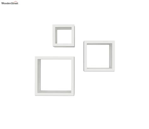 Buy Random Square Shape Cabinet Wall Shelve Set Of 3 (White) Online in ...