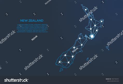 New Zealand Communication Network Map Vector Stock Vector (Royalty Free ...