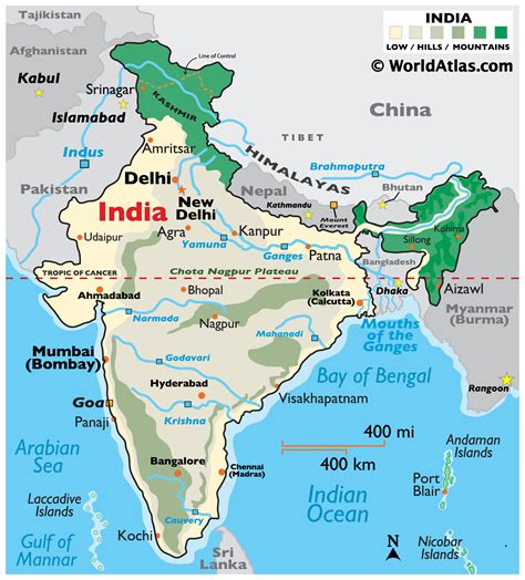 India Mountains Map