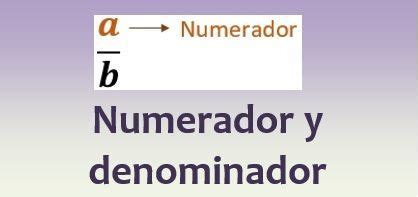 Numerador y denominador - Universo Formulas